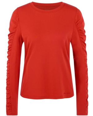 Marc Cain Blouse Met Lange Mouwen En Ruches - Rood