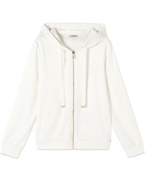 Oltre Hoodies & Sweatvesten ,Wit ,Polyester Soft Touch Hoodie