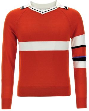Wales Bonner V-Neck Knitwear - Red