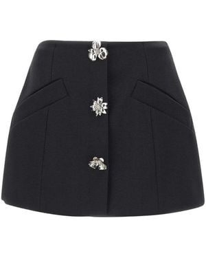 Blumarine Zwarte Bloemenrok Rits Zakken