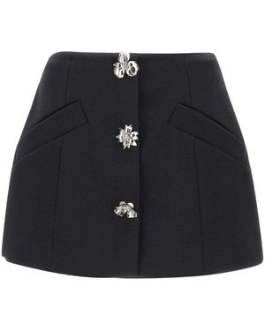 Blumarine Zwarte Bloemenrok Rits Zakken