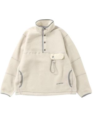 and wander Fleece-pullover mit druckknopfverschluss - Natur