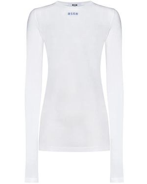 MSGM Long Sleeve Tops - Bianco