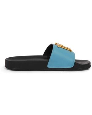 DSquared² Italienische Ledersandalen Schwarz Blau