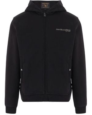 Woolrich Hoodies & Sweatvesten ,Zwart ,Katoen Hoodie Van Katoenmix Met Logo