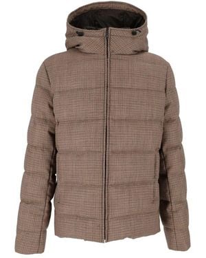 Fay Db Front Piuma Cappuccio - Braun