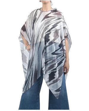 Missoni Jassen ,Grijs ,Lichtgrijze Zomer Poncho - Blauw