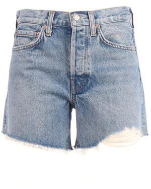 Agolde Parker Denim Shorts - Blauw