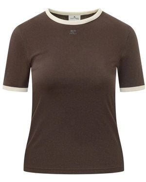 Courreges Cut Out Contrast Tee - Bruin
