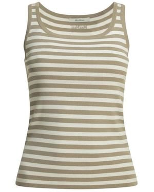 Max Mara Gestreiftes Slim-Fit-Top - Grau