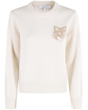 Maison Kitsuné Trui Met Ronde Hals - Wit