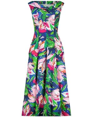 Talbot Runhof Vestido De Cóctel Floral Estructurado Calidad Elástica, Mujer, Talla - Verde