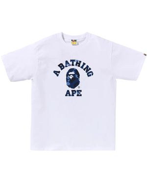 A Bathing Ape Tops ,Wit ,Katoen Katoenen Jersey T-Shirt Met Korte Mouwen