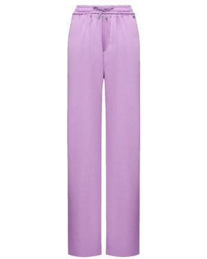 Herno Broeken ,Paars ,Polyester High-Waist Palazzo Broek