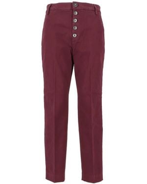 Dondup Straight Trousers - Rojo