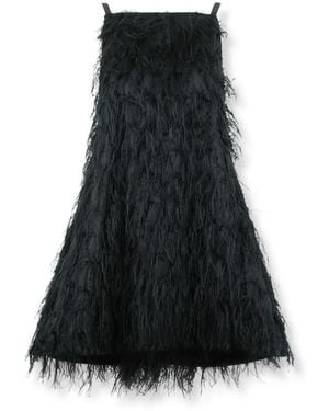 Jonathan Simkhai Kleedjes ,Zwart ,Polyester Kalla Fringe Jacquard Mini Jurk