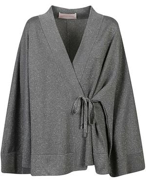 Circus Hotel Metallic Wrap Kimono - Grau