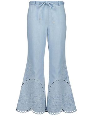 Zimmermann Daylight Cropped Katoenen Flared Broek - Blauw