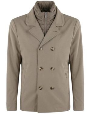 Moorer Double-Breasted Coats - Grigio