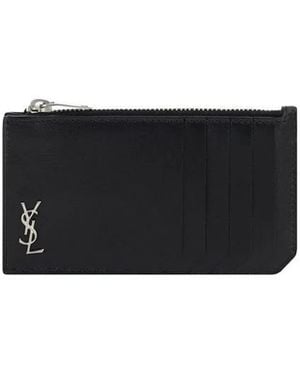 Saint Laurent Ikonic Ysl Logo Kartenhalter - Schwarz