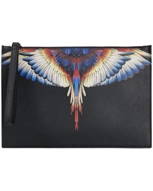 Marcelo Burlon Wing Print Clutch Tasche - Blau