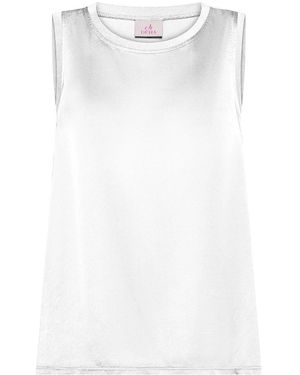 Deha Tops ,Wit ,Satijn Canotta Flared Satin Front