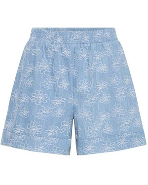 Ichi Korte Broeken ,Blauw ,Denim Denim Shorts