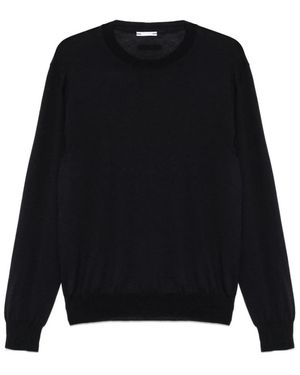 Jacob Cohen Blauer Rundhalsausschnitt Pullover Gerippter Saum - Schwarz
