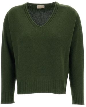 Drumohr Truien & Vesten ,Groen ,Kasjmier V-Hals Gebreide Kleding