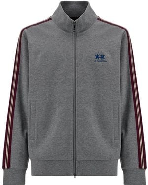 La Martina Hoodies & Sweatvesten ,Grijs ,Interlock Zip-Up Sweatshirt