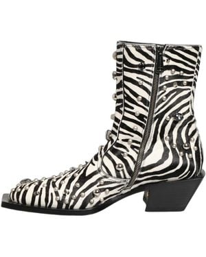 Dolce & Gabbana Schoenen ,Veelkleurig ,Leer Lollo Boots - Zwart