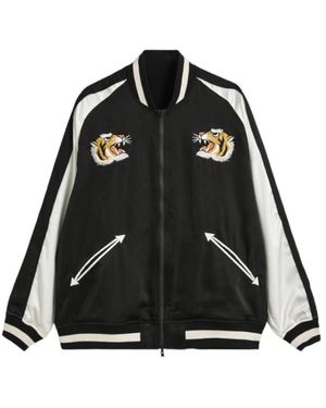 Taion Jassen ,Zwart ,Polyester Giacca Varsity Reversibile Jpn Ska