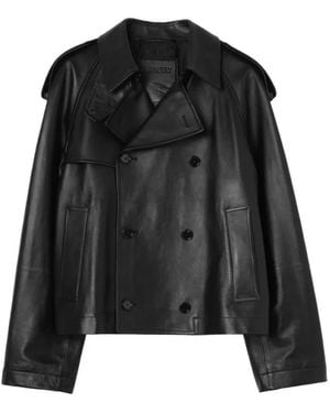 Burberry Leather Jackets - Negro