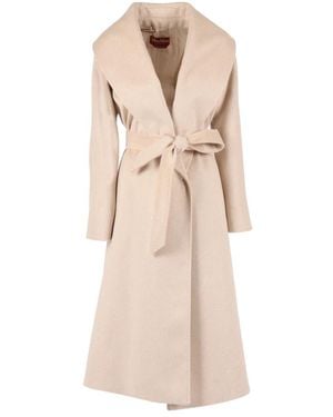 Max Mara Belted Coats - Natural