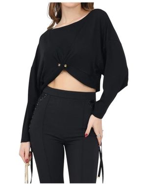 Elisabetta Franchi Long Sleeve Tops - Nero