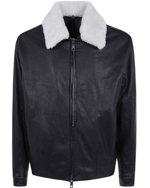 Giorgio Brato Jassen ,Zwart ,Leather Jassen