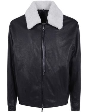 Giorgio Brato Jassen ,Zwart ,Leather Jassen