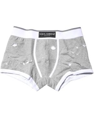 Dolce & Gabbana Graue Baumwoll-Boxershorts