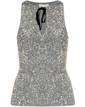 Ganni Sleeveless Tops - Grigio