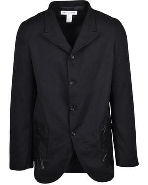 Comme des Garçons Jassen ,Zwart ,Polyester Patch Pocket Blazer
