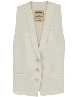 Uma Wang Jassen ,Wit ,Linnen Jill Jkt - Naturel