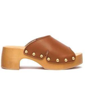 Scholl Heeled Mules - Brown