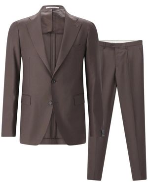 Tagliatore Single Breasted Suits - Bruin