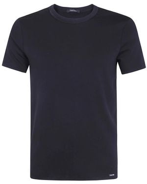 Tom Ford Tops ,Zwart ,T-Shirts - Blauw