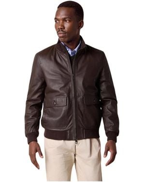 Brooks Brothers Bomberjacke Mit Strickkragen - Braun