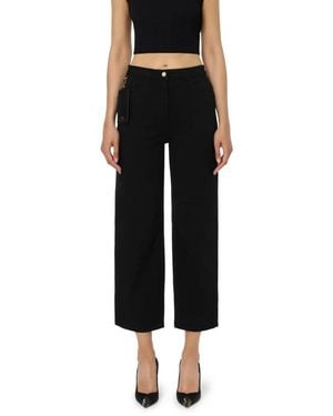 Elisabetta Franchi Cropped Trousers - Negro