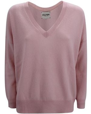 Kujten Lolita V-Ausschnitt Strickware - Lila