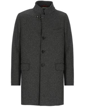 Fay Single-Breasted Coats - Grey