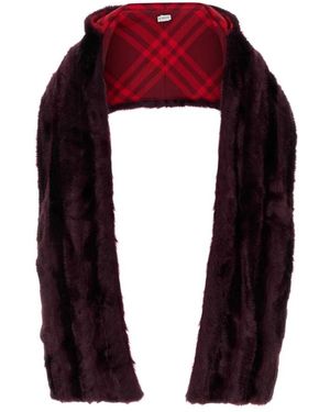Burberry Eco Fur Hooded Scarf - Rood