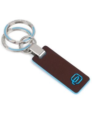 Piquadro Accessoires ,Bruin Two-Ring Keychain - Blauw
